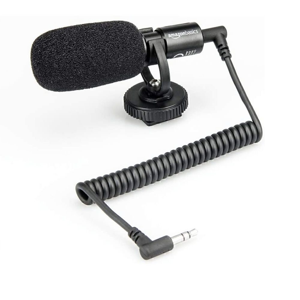 Amazon Basics On-Camera Mic with Shock Mount - Black